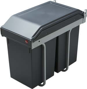 Hailo Affaldssystem 2x15 liter spande, bundmonteret med deludtræk (RESTPARTI)