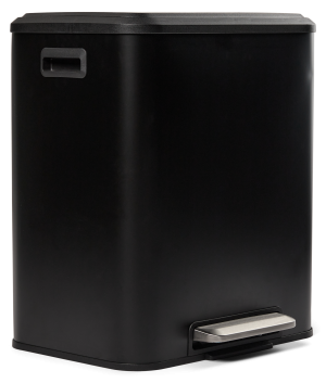 G. Funder Pedalspand 2x15 liter med soft close låg, mat sort (RESTPARTI)